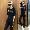 7062 # [real shot] 2017 spring and autumn new Korean women's sportswear Slim was thin fashion leisure sports sets