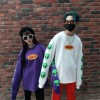 88001 autumn couple Harajuku alien printing round neck loose long sleeve sweatshirt