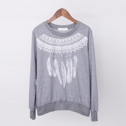 2087 loose printing feathers sweatshirt